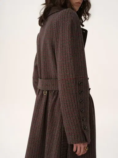 Chloé Double-breasted riding coat in houndstooth wool | Thumbnail 6