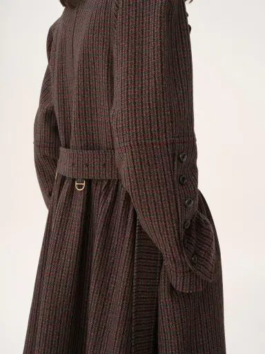 Chloé Double-breasted riding coat in houndstooth wool | Thumbnail 7