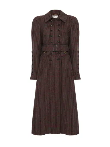 Chloé Double-breasted riding coat in houndstooth wool | Thumbnail 1