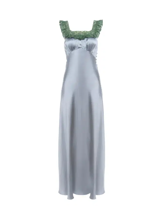 Chloé Sleeveless column dress in washed silk satin & lace