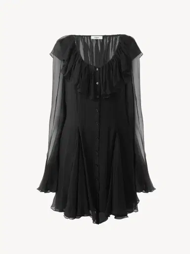 Chloé Flared mini dress in silk mousseline | Thumbnail 2