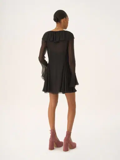Chloé Flared mini dress in silk mousseline | Thumbnail 5