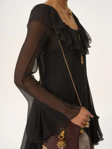 Chloé Flared mini dress in silk mousseline | Thumbnail 6