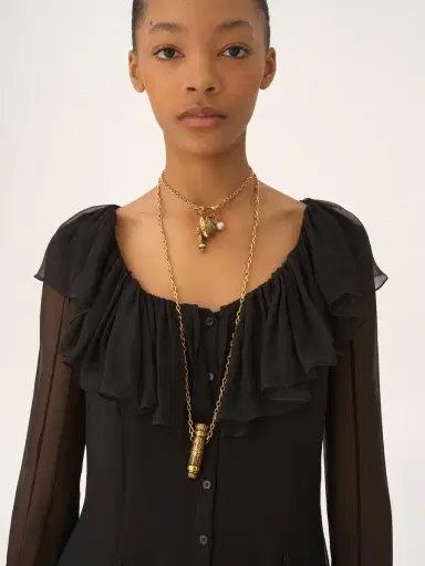 Chloé Flared mini dress in silk mousseline | Thumbnail 7