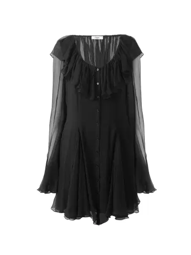 Chloé Flared mini dress in silk mousseline | Thumbnail 1