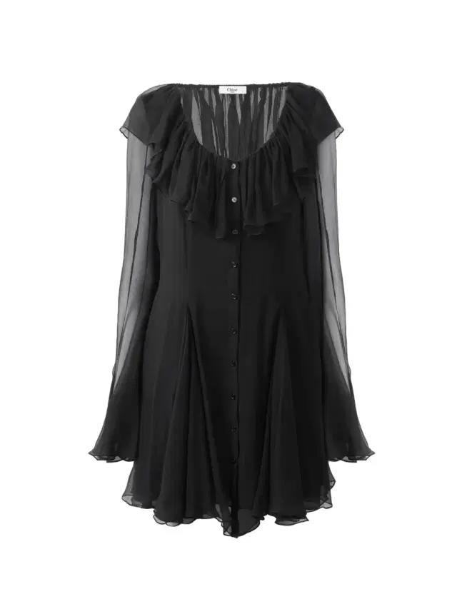 Chloé Flared mini dress in silk mousseline