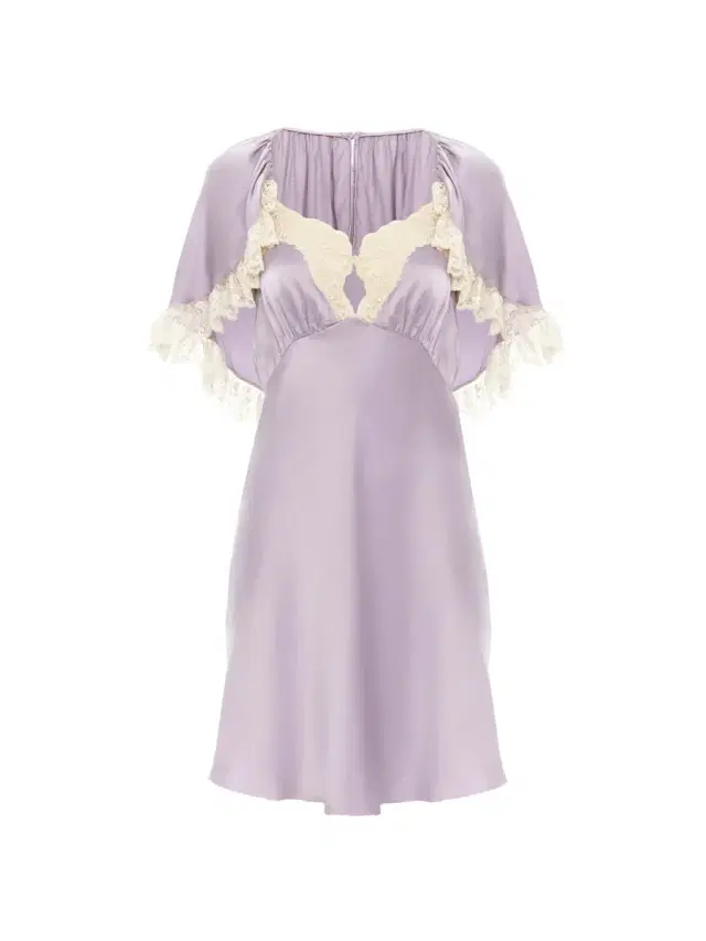 Chloé Mini cape dress in washed silk satin & lace