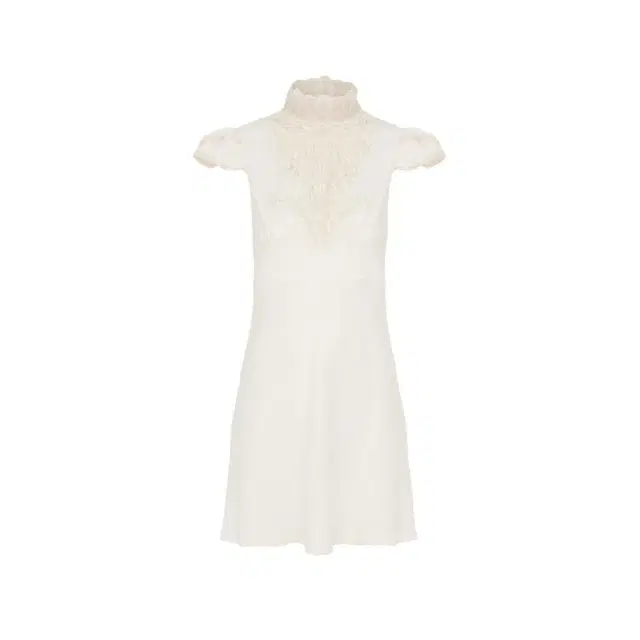 Chloé High-neck mini dress in jacquard silk & lace