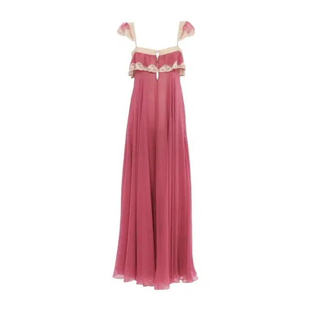 Chloé Fluid long dress in silk mousseline & lace