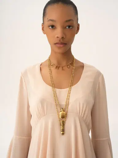 Chloé Flared mini dress in silk georgette | Thumbnail 6