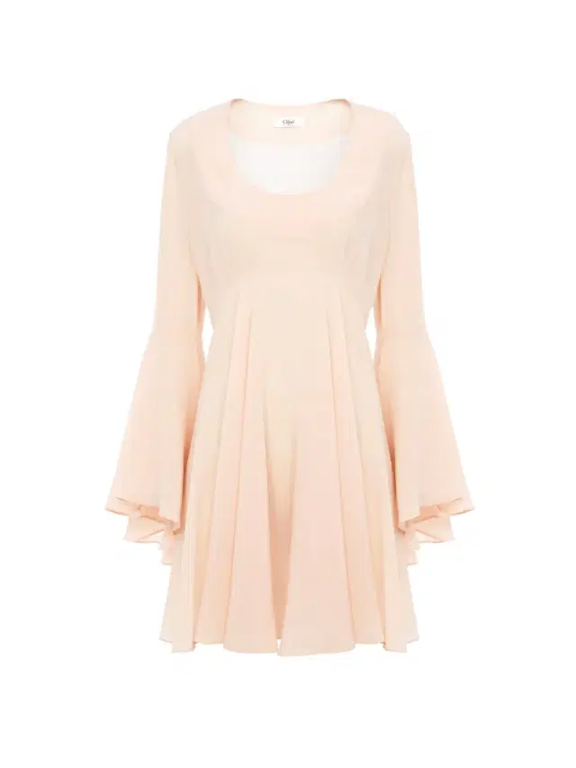 Chloé Flared mini dress in silk georgette