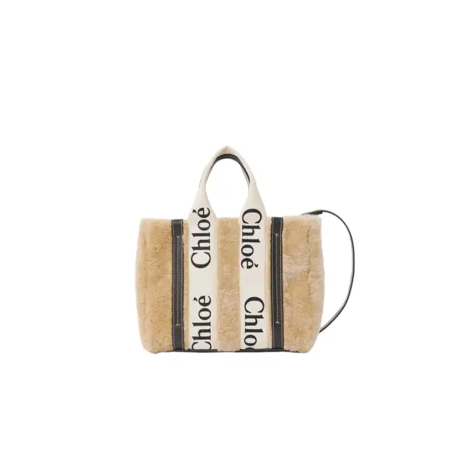Chloé Small Woody tote bag in shearling