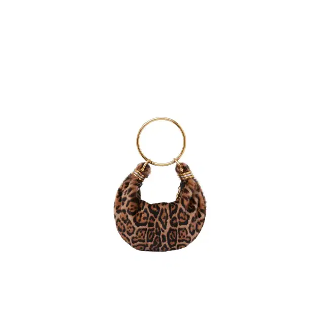 Chloé Mini Bracelet Hobo bag in leopard-print shearling