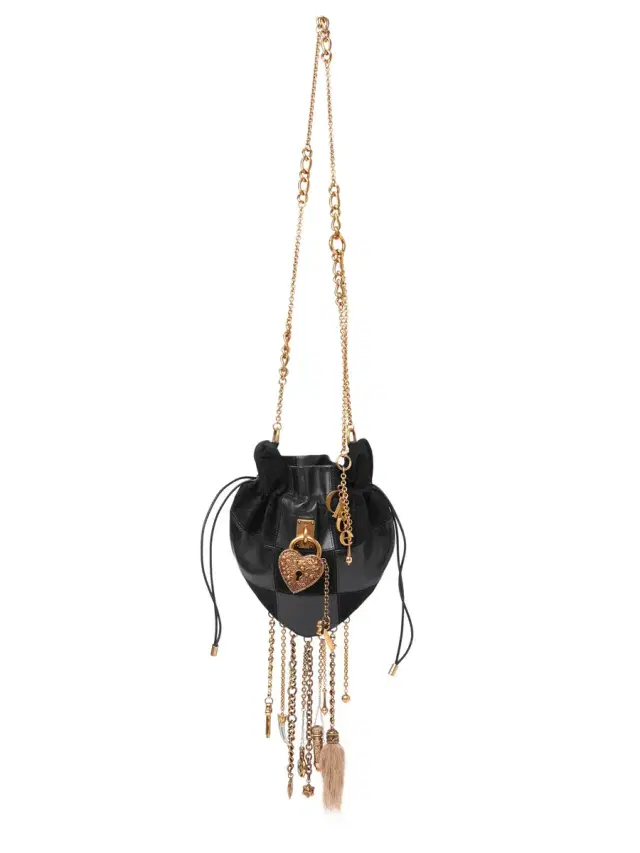 Château Treasures crossbody bag in grained & suede leather