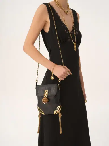Chloé Château Treasures chain flap bag in grained leather | Thumbnail 3