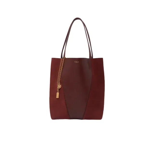 Chloé Spin tote bag in grained & suede leather