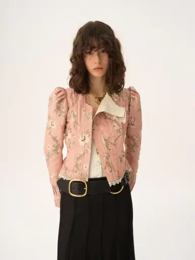 Chloé Fitted jacket in taffeta jacquard & lace | Thumbnail 3