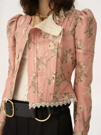 Chloé Fitted jacket in taffeta jacquard & lace | Thumbnail 4