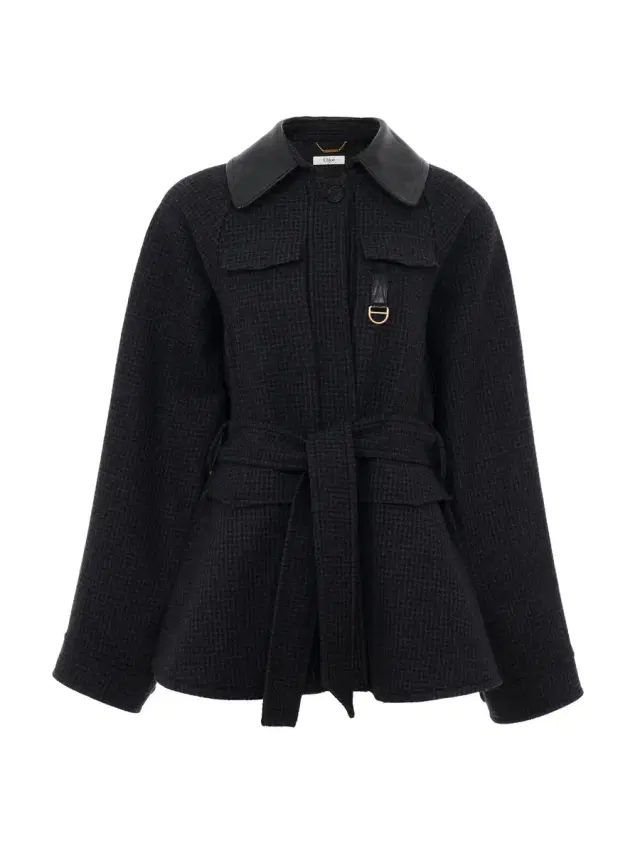 Chloé Utilitarian jacket in houndstooth wool