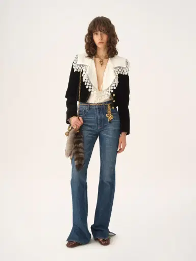 Chloé Cropped Spencer jacket in velvet | Thumbnail 2