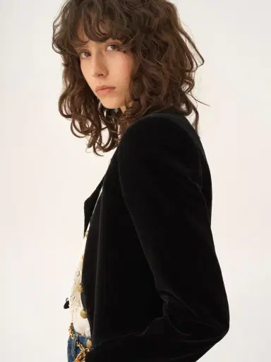 Chloé Cropped Spencer jacket in velvet | Thumbnail 6