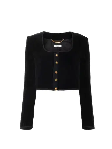 Chloé Cropped Spencer jacket in velvet | Thumbnail 7