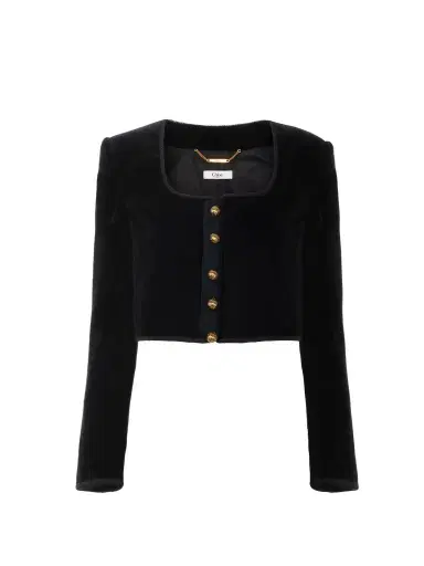 Chloé Cropped Spencer jacket in velvet | Thumbnail 1