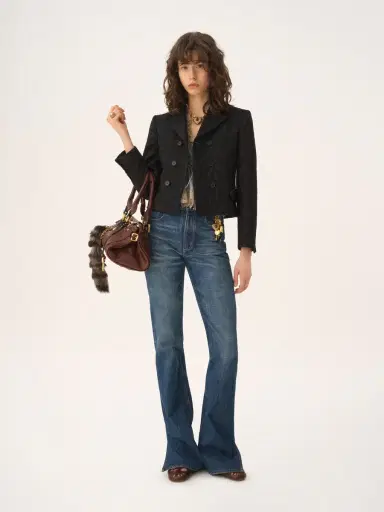 Chloé Double-breasted fitted jacket in a wool-mix jacquard | Thumbnail 3