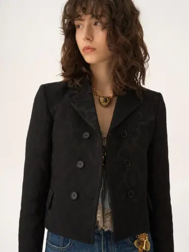 Chloé Double-breasted fitted jacket in a wool-mix jacquard | Thumbnail 6