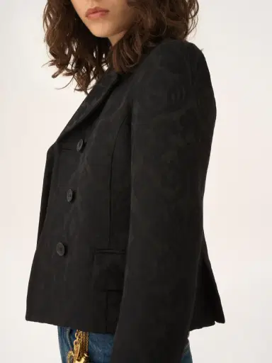Chloé Double-breasted fitted jacket in a wool-mix jacquard | Thumbnail 7