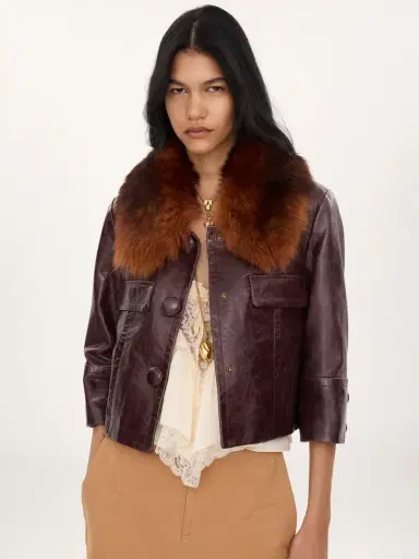 Chloé Cropped jacket in leather | Thumbnail 4