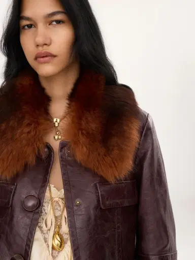 Chloé Cropped jacket in leather | Thumbnail 6