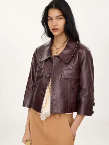 Chloé Cropped jacket in leather | Thumbnail 7