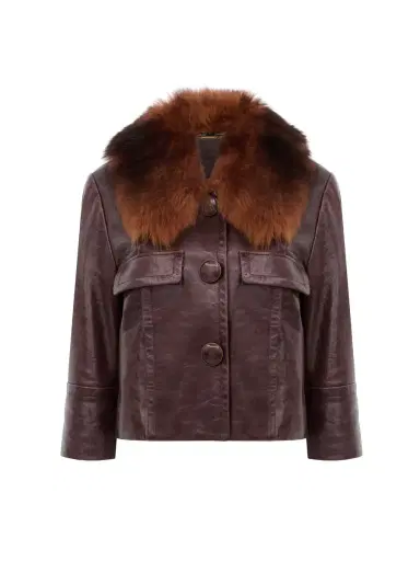 Chloé Cropped jacket in leather | Thumbnail 1