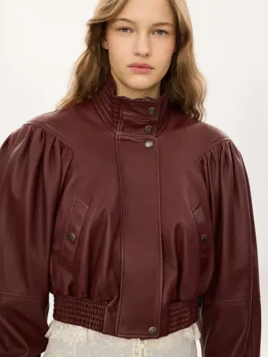 Chloé Cropped scarf jacket in leather | Thumbnail 7