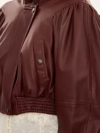 Chloé Cropped scarf jacket in leather | Thumbnail 8