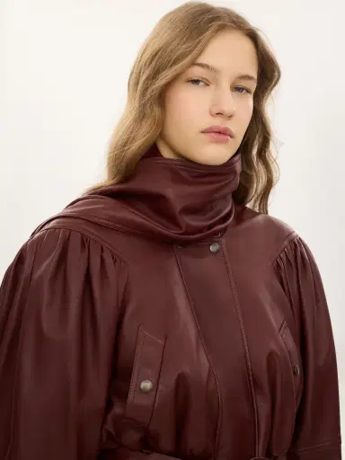 Chloé Cropped scarf jacket in leather | Thumbnail 9