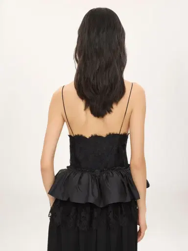 Chloé Thin-strap ruffle top in technical taffeta & lace | Thumbnail 6 Chloé Thin-strap ruffle top in technical taffeta & lace | Thumbnail 6