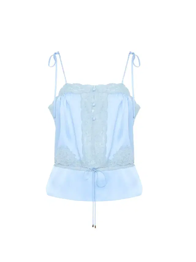 Chloé Drawstring camisole top in washed silk satin & lace