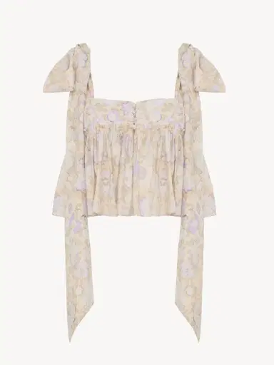 Chloé Knotted-strap cropped top in soft cotton | Thumbnail 2