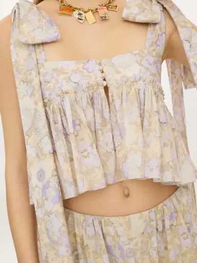Chloé Knotted-strap cropped top in soft cotton | Thumbnail 5