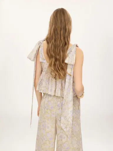 Chloé Knotted-strap cropped top in soft cotton | Thumbnail 6