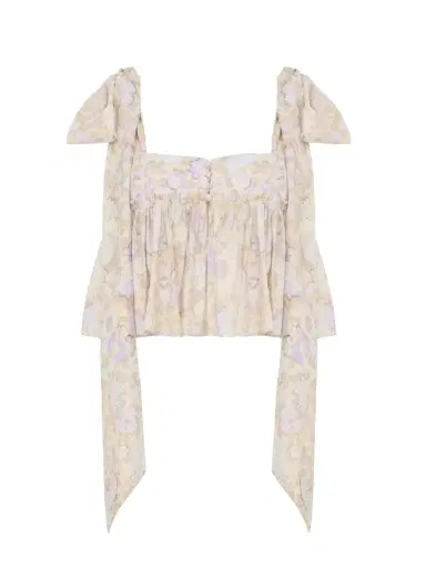 Chloé Knotted-strap cropped top in soft cotton | Thumbnail 1