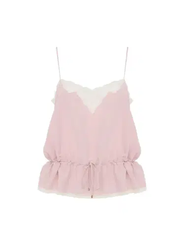 Chloé Drawstring camisole top in crêpe de chine & lace | Thumbnail 1