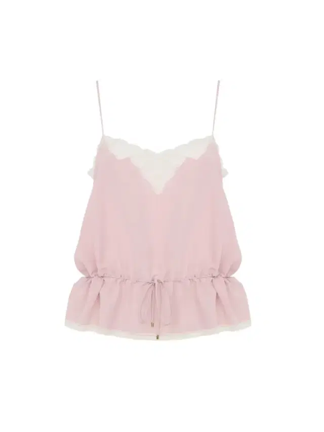 Chloé Drawstring camisole top in crêpe de chine & lace