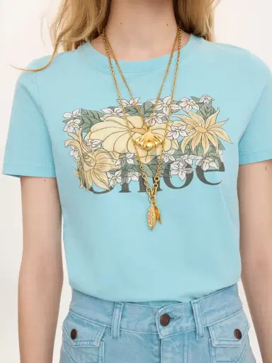 Chloé Baby fit logo T-shirt in cotton jersey | Thumbnail 6