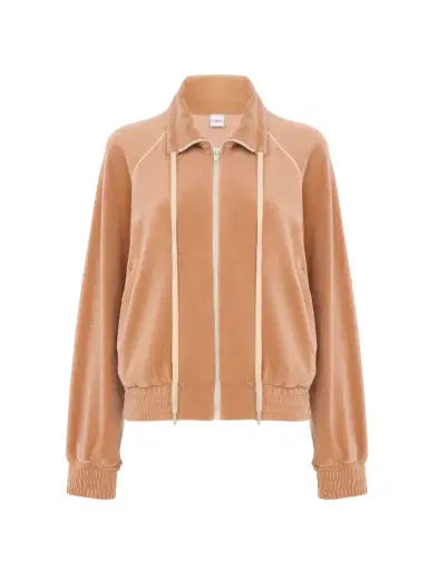 Chloé High-neck logo tracksuit jacket in velvet | Thumbnail 1