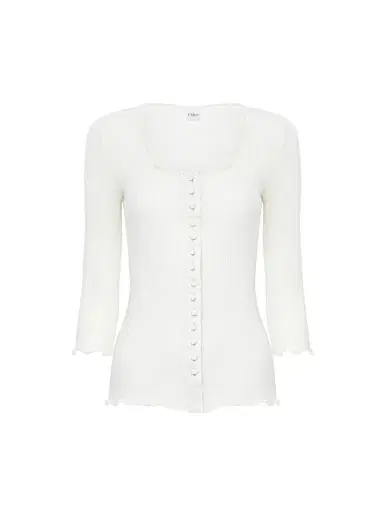 Chloé Fitted top in cotton & silk jersey | Thumbnail 1