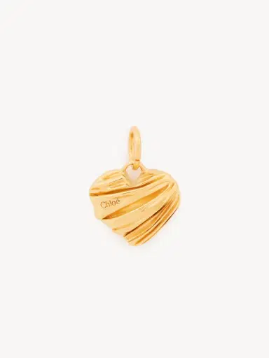 Chloé Pleated heart charm in brass | Thumbnail 2