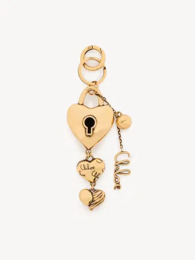 Chloé Chloé Symbols Multiple Hearts key ring bag charm in copper | Thumbnail 2